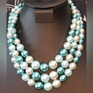 Blue Mermaid Pearl Necklace  with earings